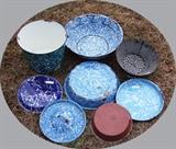 Big Group of Early Colorful Granite Ware