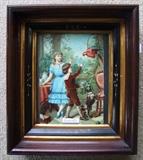 1880 Chromolitho of Children in 1880 Walnut Frame