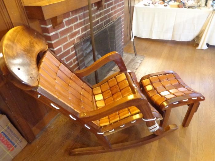 Signed & numbered Gerry Grant "The Grant Rocker" and ottoman.  VERY comfy and quite the showstopper!