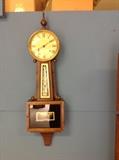 Ingraham banjo clock, time and strike circa 1910.  See additional photos for information.