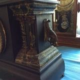 Ingraham mantel clock view of right front corner. 