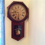 Ansonia school house Regulator A. Time and strike, 8 day. Bezel of 12.5" with 4.5" bob.  Offered at $350. Bids will be considered. 