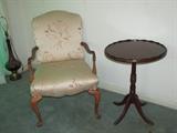 Antique Arm Chair and Pie Table