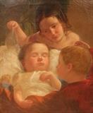 Lot 3:  C.T. Weber (American 19th c.) The Sleeping Baby