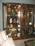 2 Lighted brass display cabinets