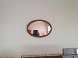 Oak oval mirror