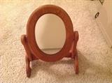 Solid oak vanity mirror