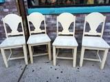 set of 4 vintage painted chairs