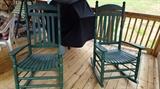 Green porch rockers