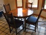 Round Wood Table W/ 4 Chairs
