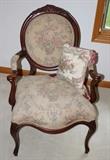 Victorian Balloon Back Parlor Chair W/ Arms 