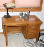 vintage Oak Child's Wooden Desk