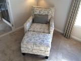 Broyhill Jevin Chair and Ottoman Black/White Pattern