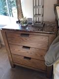 Broyhill Ember Grove 3 Drawer Marble Top Nightstands