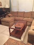 Ethan Allen sectional sofa and tables.
