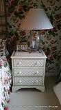 Shabby Chic Nightstand and pair of glass lamps