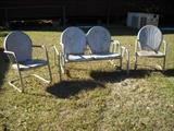 vintage double glider and chairs
