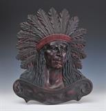 Carved Relief of Indian  BID ON-LINE: www.fairfieldauction.com