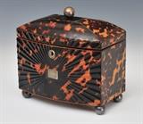 Regency Tortoiseshell Tea Caddy- from collection  BID ON-LINE: www.fairfieldauction.com