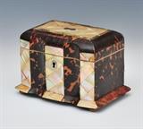 Regency Tortoiseshell Tea Caddy- from collection  BID ON-LINE: www.fairfieldauction.com