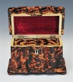Regency Tortoiseshell Tea Caddy- from collection  BID ON-LINE: www.fairfieldauction.com