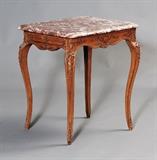 French Rococo Table with marble top  BID ON-LINE: www.fairfieldauction.com