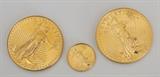 Group of Three American Gold Coins
1998 $50 Gold Eagle, 1999 $50 Gold Eagle and 1999 $5 Gold Eagle  BID ON-LINE: www.fairfieldauction.com