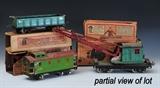 Lot 219: Group of Lionel Standard Guage Trains, including two locomotives, one marked #318,
#219 crane, #517 caboose (2), #516 ore carrier
and six other cars and two transformers, BID ON-LINE: www.fairfieldauction.com