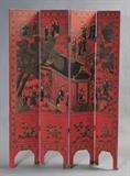Lot 305: Chinese Coromandel Screen, 72" high, 64" wide, circa 1900,  BID ON-LINE: www.fairfieldauction.com