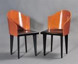 Lot 23: Pair Italian Modern 'Toscana' Side Chairs, designed  by Piero Sartogo and Nathalie Grenon
for Saporiti Italia, BID ON-LINE: www.fairfieldauction.com