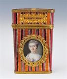 Lot 110: Louis XVI Gold and Vernis Martin Carnet-De-Bal with portrait miniature BID ON-LINE: www.fairfieldauction.com