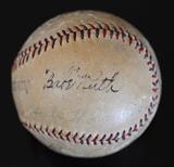 Lot 187: Babe Ruth Signed Baseball
with signatures of several other players, including Carl Mays, circa 1925, with letter and photos from family, BID ON-LINE: www.fairfieldauction.com