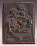 Lot 10: Milton Hebald, The Young Family, 11"  x 8 1/2" cast iron plaque,  BID ON-LINE: www.fairfieldauction.com