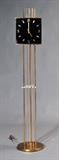 Lot 24: Modern American Clock Floor Lamp
with brass and lucite tubes, circa 1970, BID ON-LINE: www.fairfieldauction.com