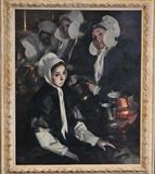 Lot 177: Continental School, In The Kitchen
43" x 35" oil on canvas