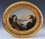 Lot 171: German School, pair of oval landscapes, Along The Danube, 10" x 12" oil on board, unsigned
mid-19th century