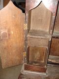 Welsh dresser with Gothic arched cabinet and doors...on the edge of the shelf on both sides is marked "WG*1801" which I believe stands for William Gates, a royal cabinet maker who made furniture for the Prince of Wales, later know as George IV.
