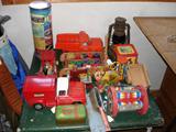 Toys including Tonka trucks, jack-in-the-box,Tinkertoys, etc.