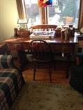 Link Taylor trundle style desk and an old solid wood chair.