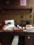 Portable sewing machines. The antique Singer needs new power cord to operate!