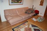PINK LEATHER SOFA