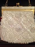 Vintage ivory and gold handbag
