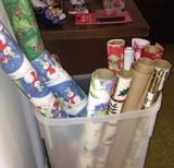 Christmas wrapping paper and storage