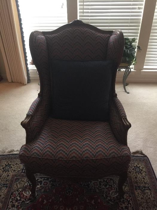 Lovely wing chair and rug