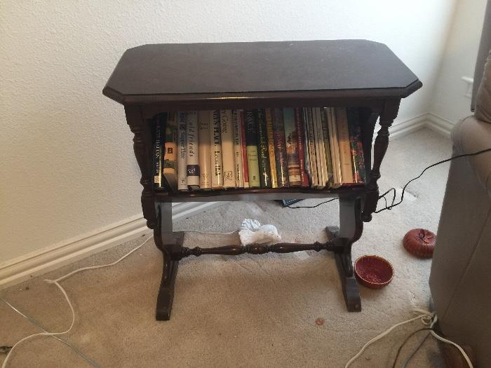 Antique book shelf table