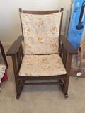 Antique mission oak rocker