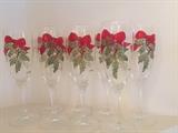 Painted Christmas wine glasses