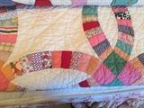 Vintage handmade Wedding Ring quilt
