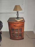 One of two bedside tables/lamps
