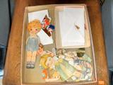 Several sets of old paper dolls